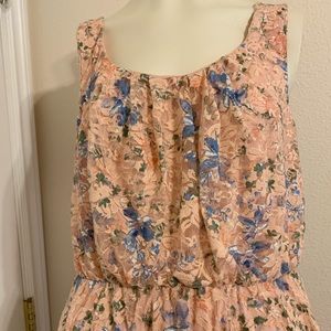 Pink Floral Midi Dress